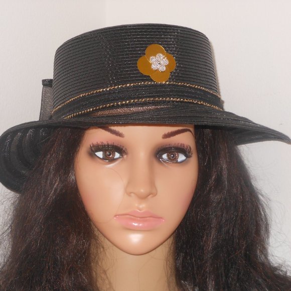 NuCollections Black Classy Hat One Size - Picture 3 of 5